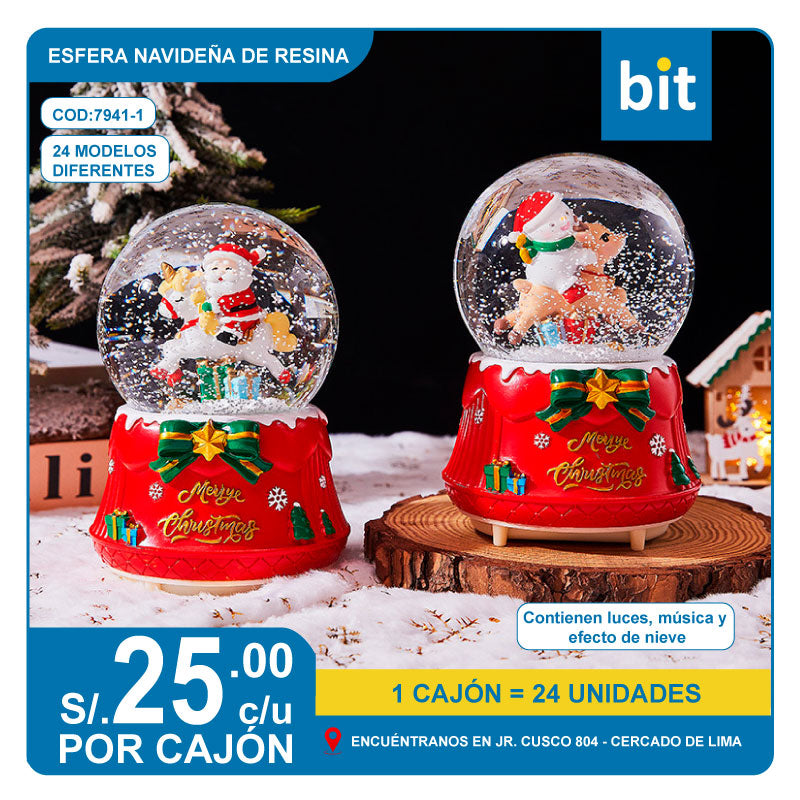 C02 ESFERA NAVIDEÑA DE RESINA / COD: 7941-1 - CJN 24 UNDS