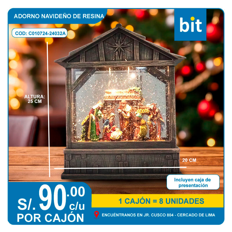 ADORNO NAVIDEÑO DE RESINA COD: WDL-24032A -- CJN  8 UNDS