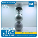 C03 SET DE 3 BOLAS DE 15 CM- SILVER/ COD:6279-3 - CJN 16 UNDS