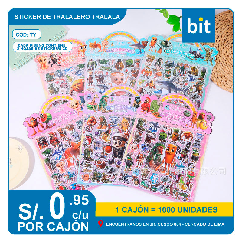 C03 STICKER DE TRALALERO TRALALA / COD:TY CJN 1000 UNDS