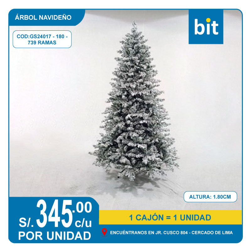 C03 ÁRBOL NAVIDEÑO / COD:GS24017 - 180 - 739 RAMAS- CJN 1 UND