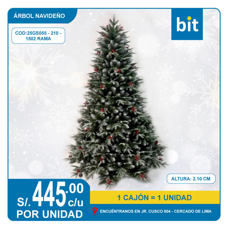 C03 ÁRBOL NAVIDEÑO / COD: 25GS055 - 210 - 1502 RAMAS- CJN 1 UND