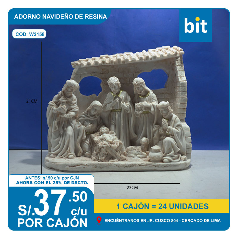 C03 ADORNO NAVIDEÑO DE RESINA/ COD: W2158 - CJN 24 UNDS