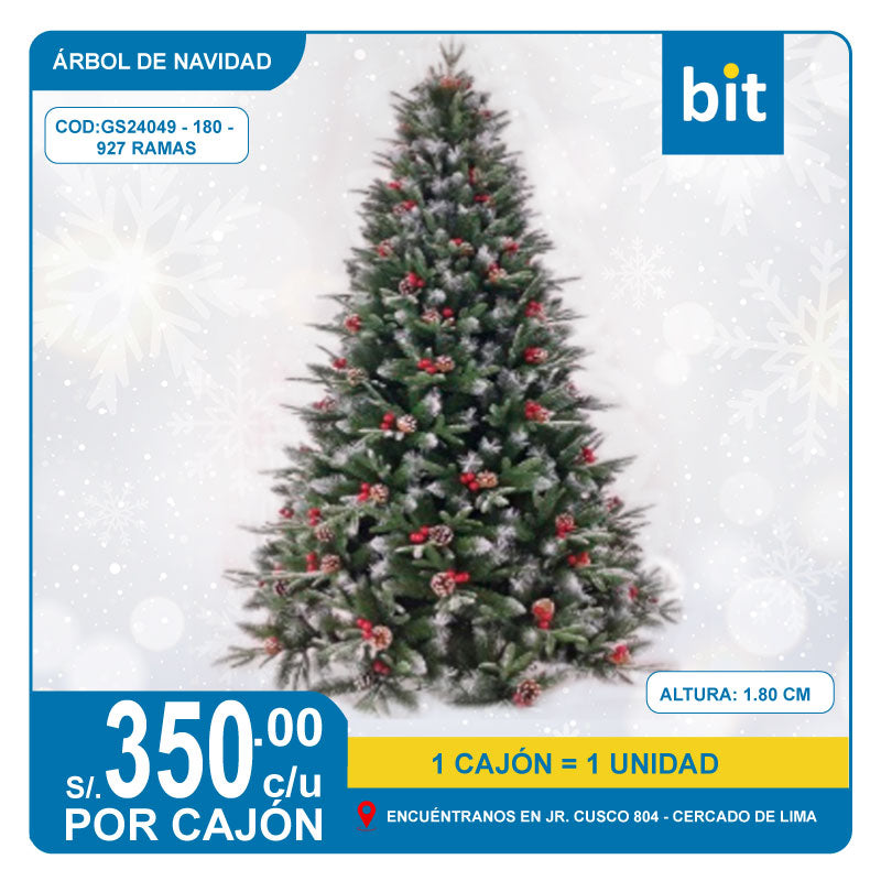 C03 ÁRBOL NAVIDEÑO / COD: GS24049 - 180 - 927 RAMAS- CJN 1 UND