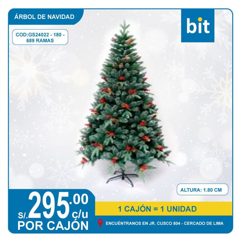 C03 ÁRBOL NAVIDEÑO / COD: GS24022 - 180 - 689 RAMAS - CJN 1 UND