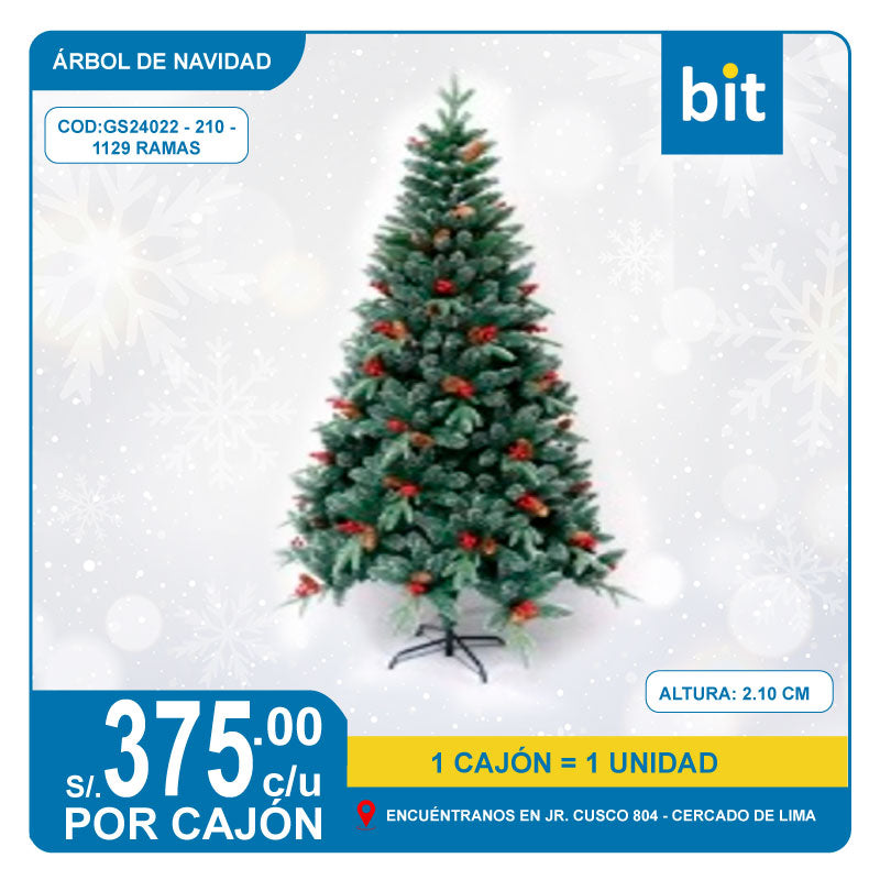 C03 ÁRBOL NAVIDEÑO / COD:GS24022 - 210 - 1129 RAMAS - CJN 1 UND