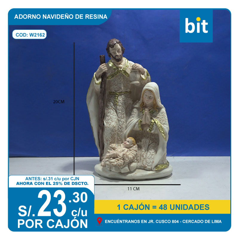 C03 ADORNO NAVIDEÑO DE RESINA/ COD: W2162 - CJN 48 UNDS