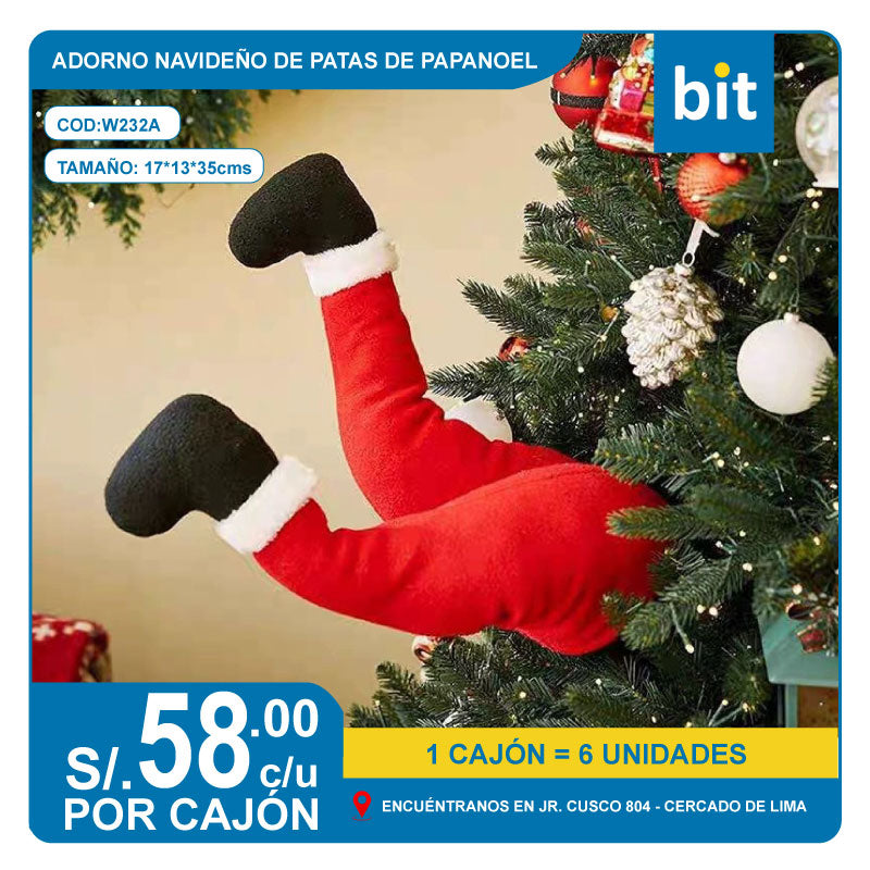 C03 ADORNO NAVIDEÑO TIPO PATAS DE PAPANOEL  / COD: W232A - CJN 6 UNDS
