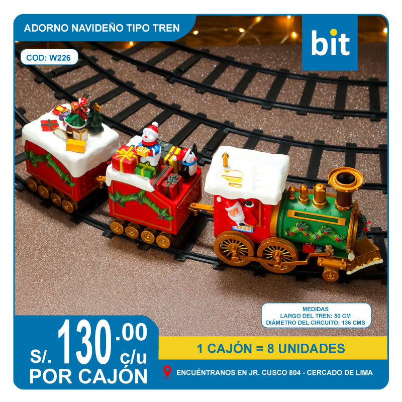C03 ADORNO NAVIDEÑO TIPO TREN / COD: W226 - CJN 8 UNDS