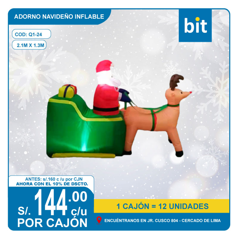 C03  ADORNO NAVIDEÑO INFLABLE DE 2.1M X  1.3M/ COD: Q1-24- CJN 12 UNDS