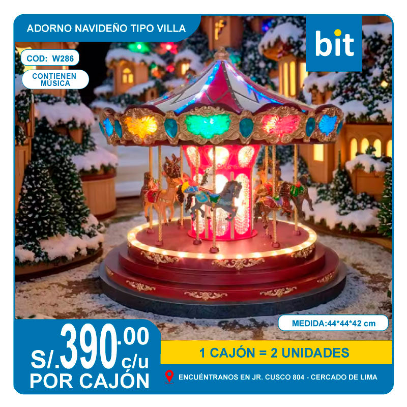 C03 ADORNO NAVIDEÑO TIPO VILLA TAMAÑO : 44*44*42cms COD:W286- CJN 2 UNDS