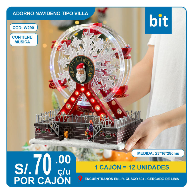 C03 ADORNO NAVIDEÑO TIPO VILLA / COD: W290 - CJN 12 UNDS