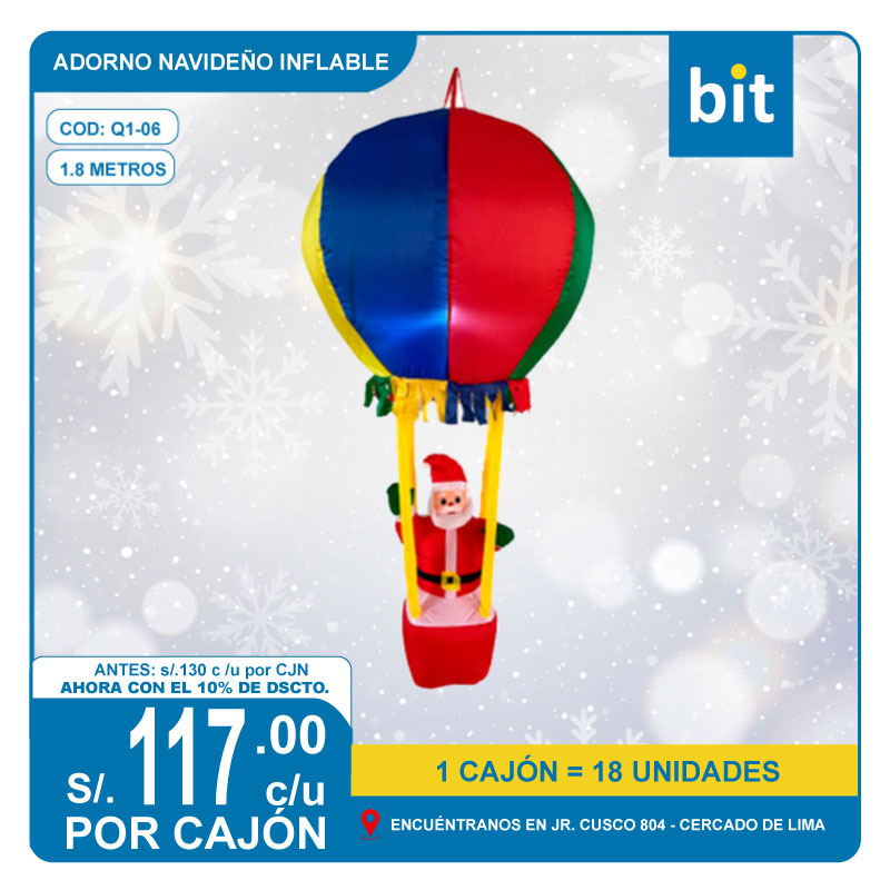 C03  ADORNO NAVIDEÑO INFLABLE DE 1.8M  / COD: Q1-06 - CJN 18 UNDS