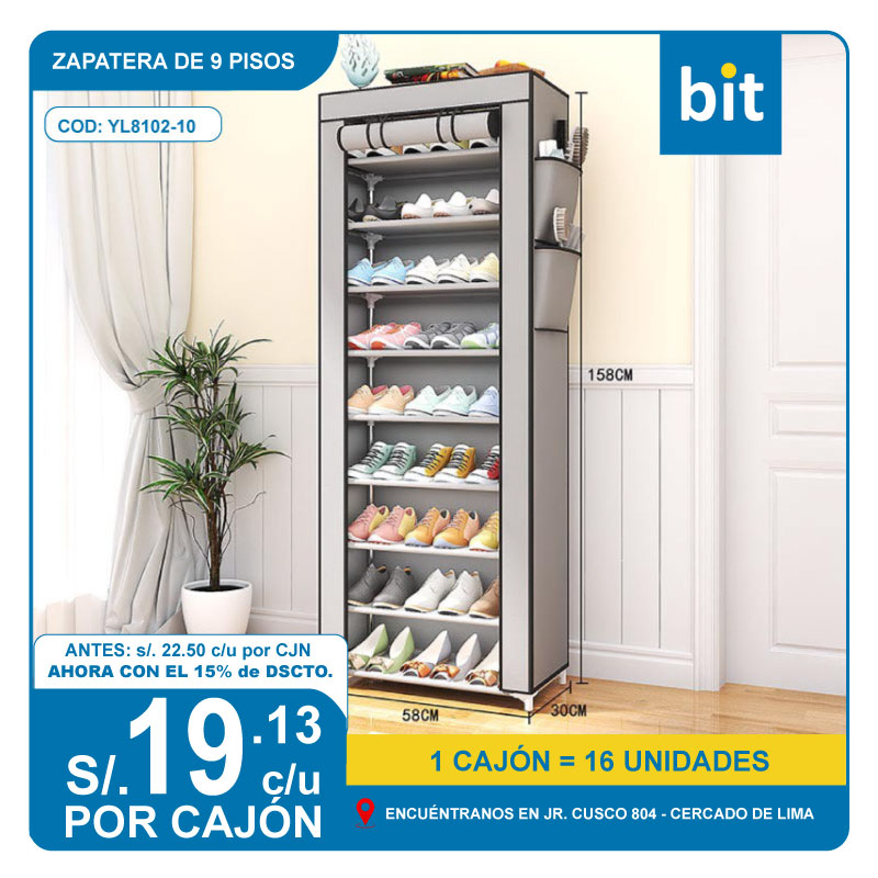 C03 ZAPATERA DE 9 PISOS / COD: YL8102-10 - CJN 16 UNDS