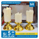 C03 ADORNO NAVIDEÑO CON TIPO VELA CON LUZ ARTIFICIAL / COD:SKSR-06- CJN 120 UNDS