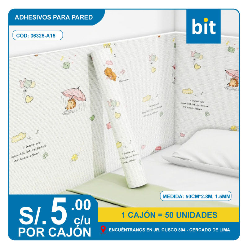 C03 ADHESIVO DE PARED TAMAÑO:  50CM*2.8M,  1.5MM/ COD: 36325-A15CJN 50 UNDS