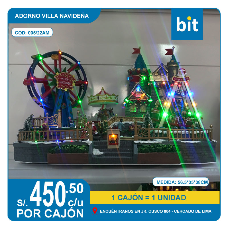 C03 ADORNO VILLA NAVIDEÑA MEDIDA : 56.5*35*38CM/ COD:005/22AM CJN 1 UND