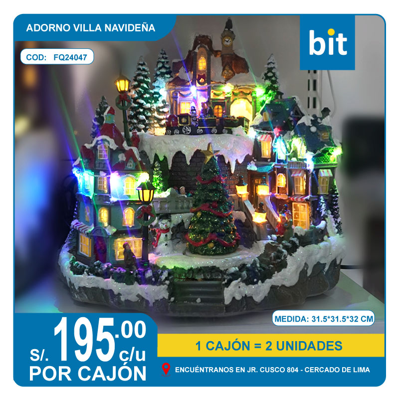 C03 ADORNO VILLA NAVIDEÑA MEDIDA :31.5*31.5*32/ COD : FQ24047 CJN 2 UNDS