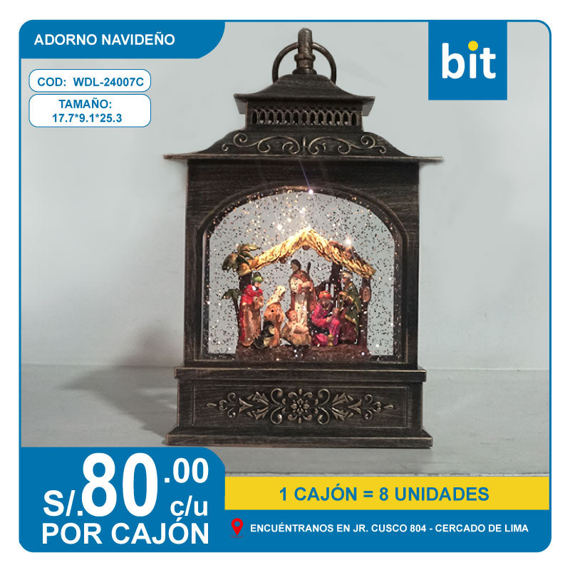C03 ADORNO NAVIDEÑO TIPO CANDELABRO TAMAÑO: 17.7*9.1*25.3 / COD:WDL-24007C- CJN 8 UNDS