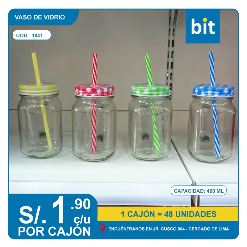 C03 VASO DE VIDRIO DE 400 ML  / COD:1841- CJN 48 UNDS