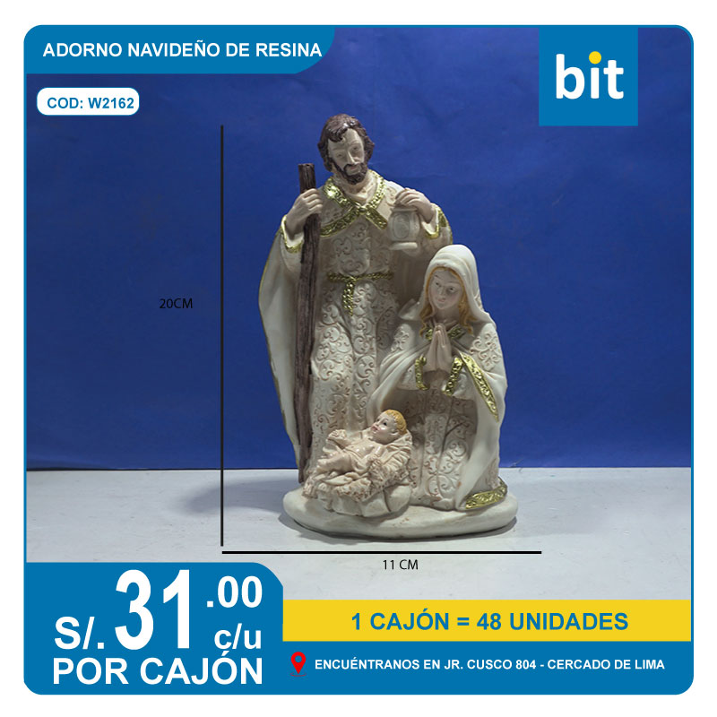 C03 ADORNO NAVIDEÑO DE RESINA/ COD: W2162 - CJN 48 UNDS