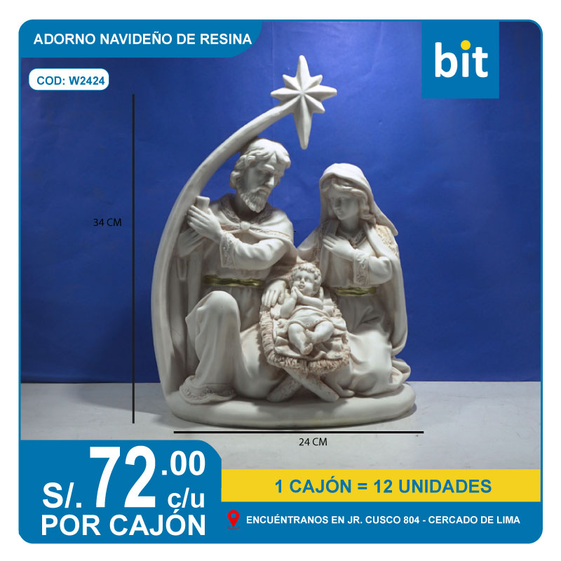 C03 ADORNO NAVIDEÑO DE RESINA/ COD: W2424 - CJN 12 UNDS