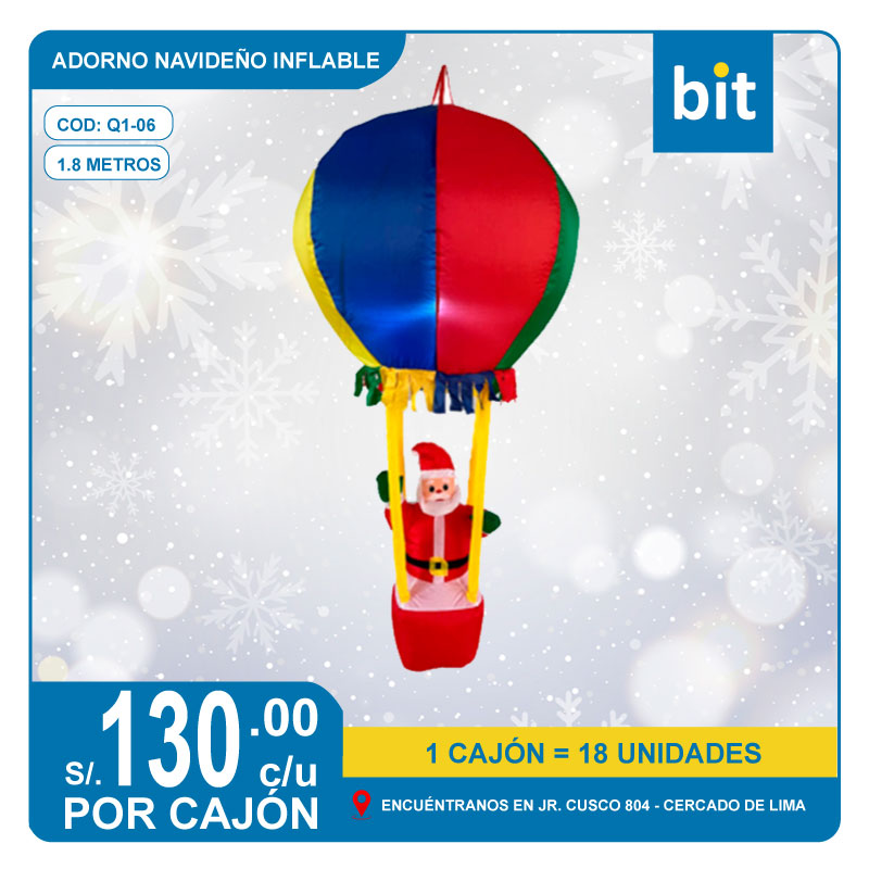 C03  ADORNO NAVIDEÑO INFLABLE DE 1.8M  / COD: Q1-06 - CJN 18 UNDS