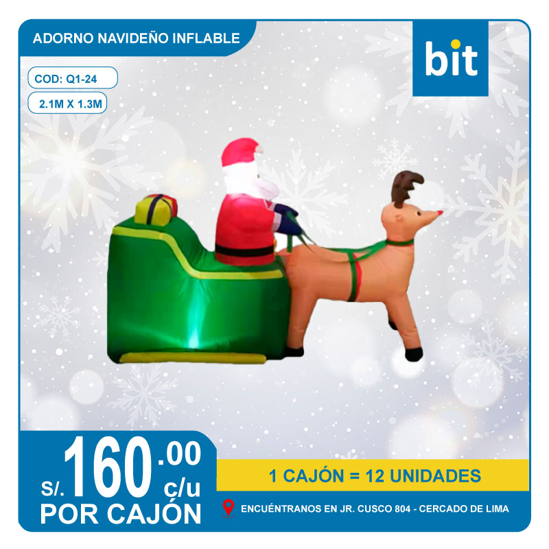 C03  ADORNO NAVIDEÑO INFLABLE DE 2.1M X  1.3M/ COD: Q1-24- CJN 12 UNDS