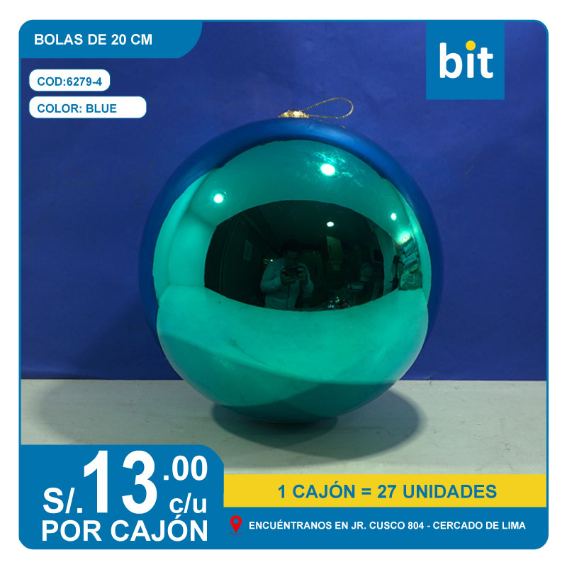 C03 BOLAS DE 20 CM- BLUE/ COD:6279-4 - CJN 27 UNDS