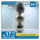 C03 SET DE 3 BOLAS DE 15 CM- CHAMPAGNE/ COD:6279-3 - CJN 16 UNDS