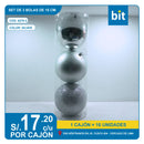 C03 SET DE 3 BOLAS DE 15 CM- SILVER/ COD:6279-3 - CJN 16 UNDS