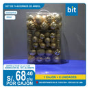 C03 SET DE 74 ADORNOS DE ARBOL-  GOLD/ COD:6279-5 - CJN 8 UNDS
