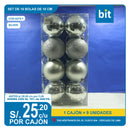 C03 SET DE 16 BOLAS DE 10 CM-  SILVER/ COD: 6279-1 - CJN 9 UNDS