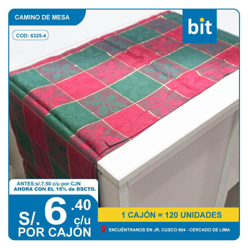 C03  CAMINO DE MESA  MATERIAL TELA  / COD: 6325-4 - CJN 120UNDS