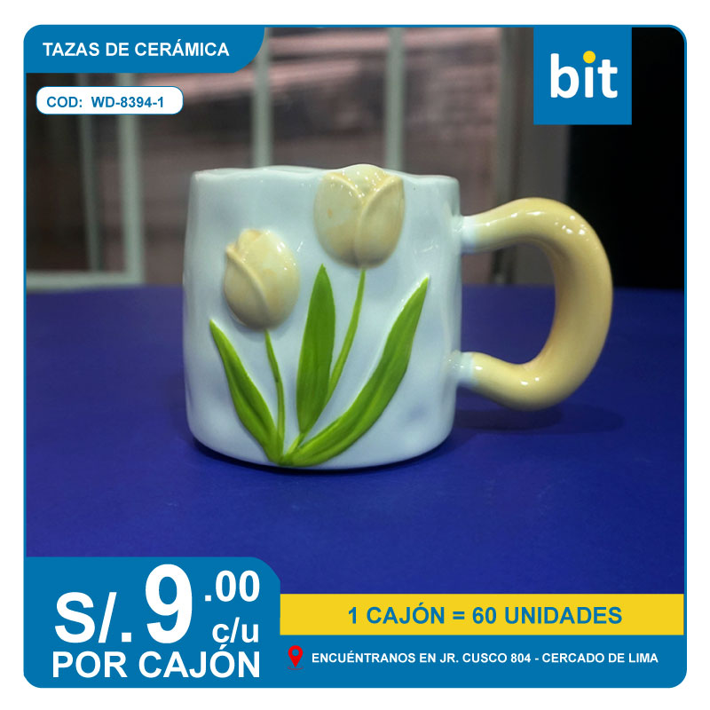 C03 TAZA DE CERÁMICA / COD:  WD-8394-1 AMARILLO - CJN 60 UNDS