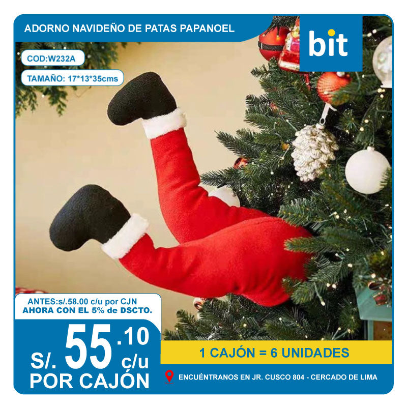 C03 ADORNO NAVIDEÑO TIPO PATAS DE PAPANOEL  / COD: W232A - CJN 6 UNDS