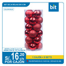 C03 SET DE 24 BOLAS DE 8 CMS / COD:8cm/24pcs ROJO- CJN 9 SET'S