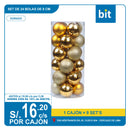 C03 SET DE 24 BOLAS DE 8 CMS / COD:8cm/24pcs DORADO- CJN 9 SET'S