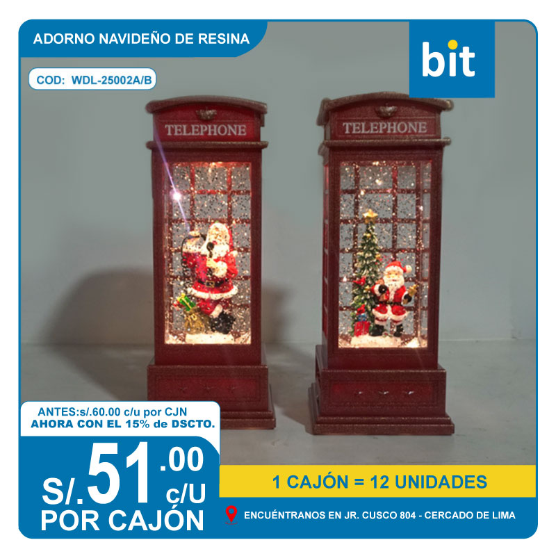 C03 ADORNO NAVIDEÑO TIPO CANDELABRO TAMAÑO: 10.5*105*25 / COD: WDL-25002A/B-  CJN 12 UNDS