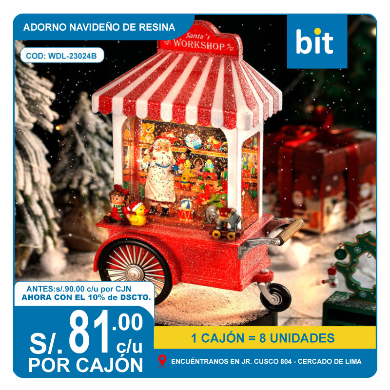C02 ADORNO NAVIDEÑO DE RESINA / COD: WDL-23024B- CJN 8 UNDS