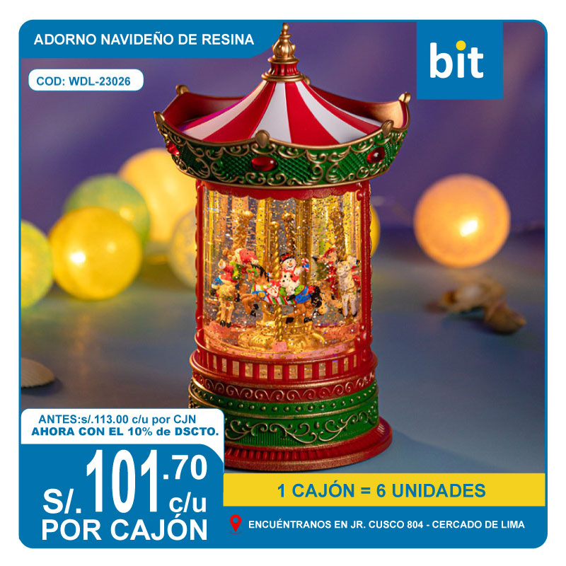 C02 ADORNO NAVIDEÑO DE RESINA / COD: WDL-23026- CJN 6 UNDS
