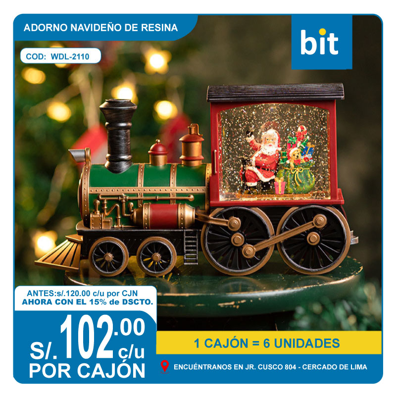 C02 ADORNO NAVIDEÑO DE RESINA / COD: WDL-2110- CJN 6 UNDS