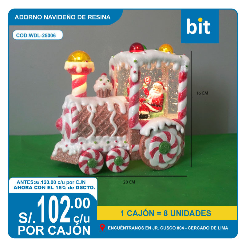C02 ADORNO NAVIDEÑO DE RESINA / COD: WDL-25006- CJN 8 UNDS