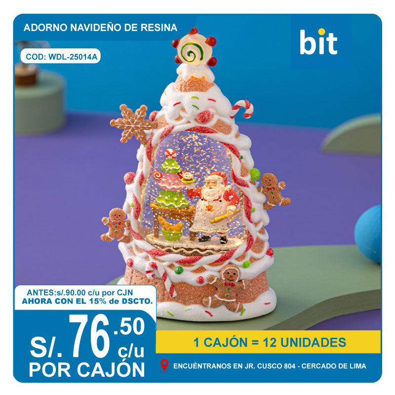 C02 ADORNO NAVIDEÑO DE RESINA / COD: WDL-25014A- CJN 12 UNDS