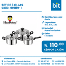 C01 SET DE 2 OLLAS 1 SARTEN COD: HR1119-1 CJN 4 UND