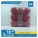C03  SET DE 9 BOLAS NAVIDEÑAS DE 8CM / COD HL25X-119- 48 SET'S