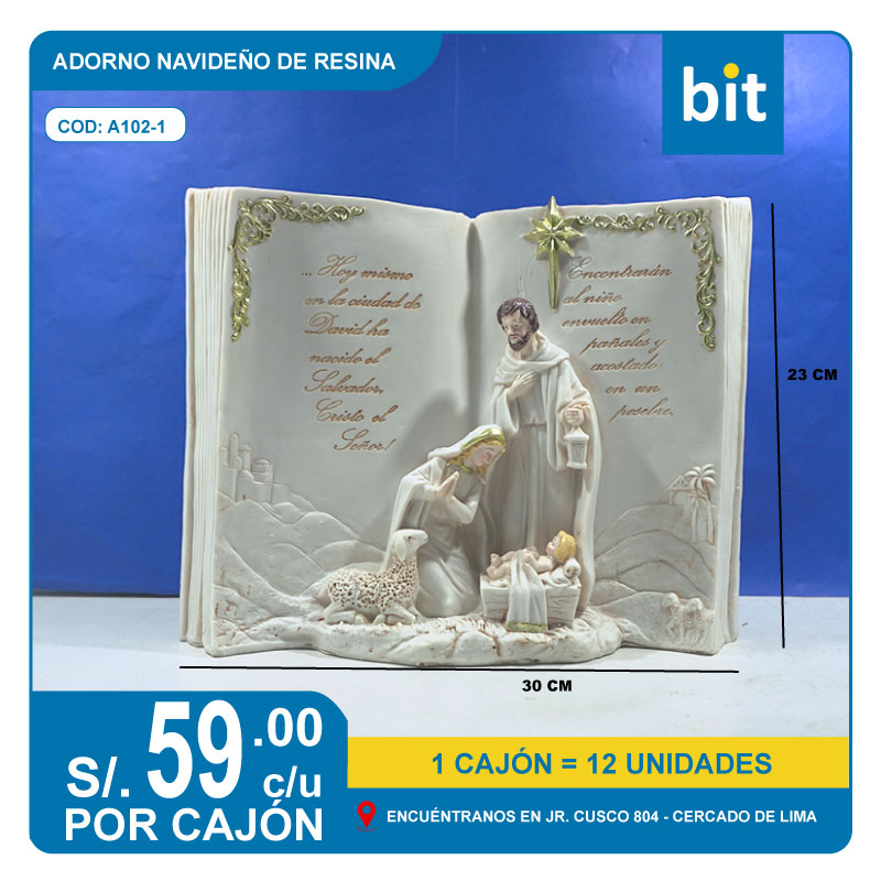 C03 ADORNO NAVIDEÑO DE RESINA/ COD:A102-1 - CJN 12 UNDS