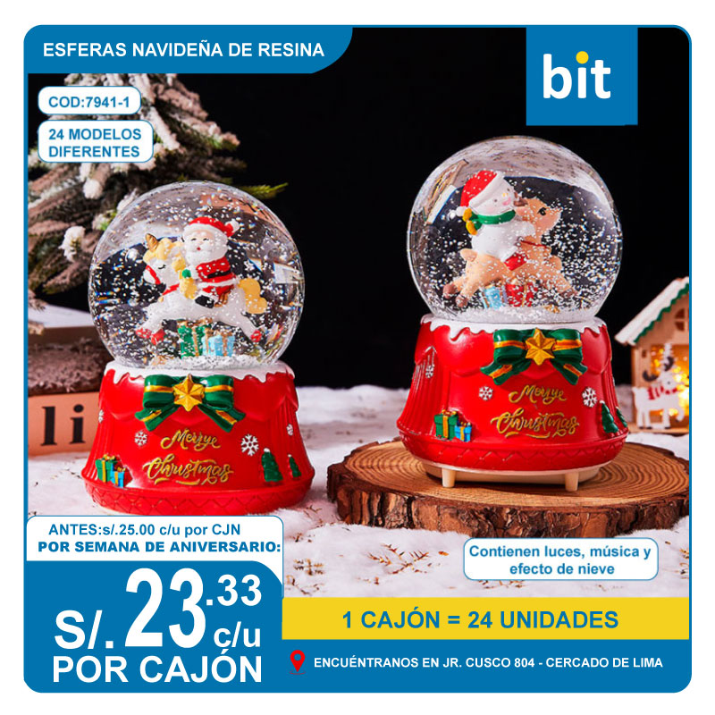 C02 ESFERA NAVIDEÑA DE RESINA / COD: 7941-1 - CJN 24 UNDS