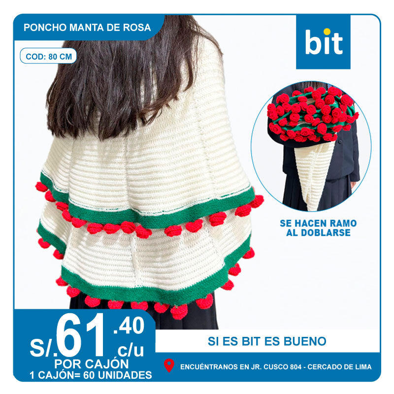 C02 PONCHO-MANTA 80 CM ROSA/ CJN 60 UNDS