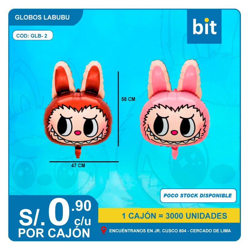 C03- GLOBOS LABUBU / COD: GLB-2 - CJN 3000 UNDS